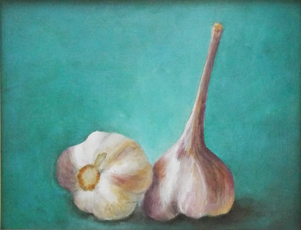 Knoflook (2), olieverf op canvas 30x24 cm