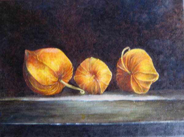 Lampions, olieverf op linnen 30x40cm