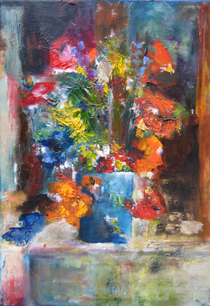 Vreugdeboeket, olieverf op canvas 40x30 cm